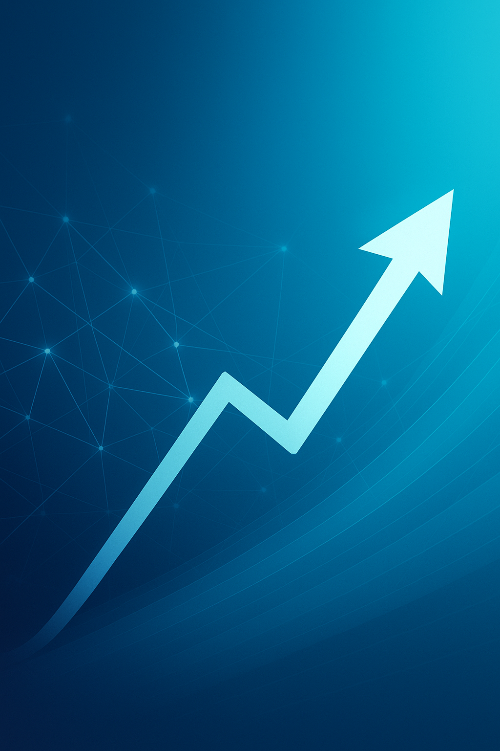 Abstract illustration of business growth arrow and network